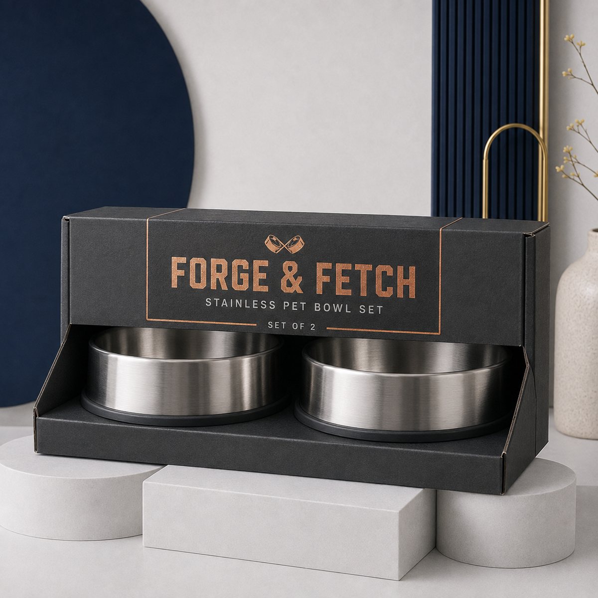 Stainless Pet Bowl Set